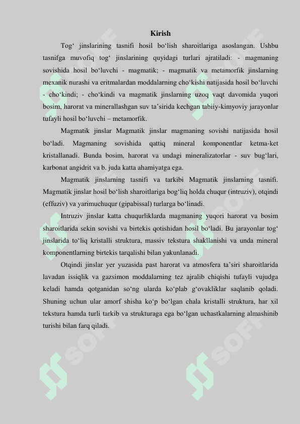 Tog' jinslari tasnifi 3