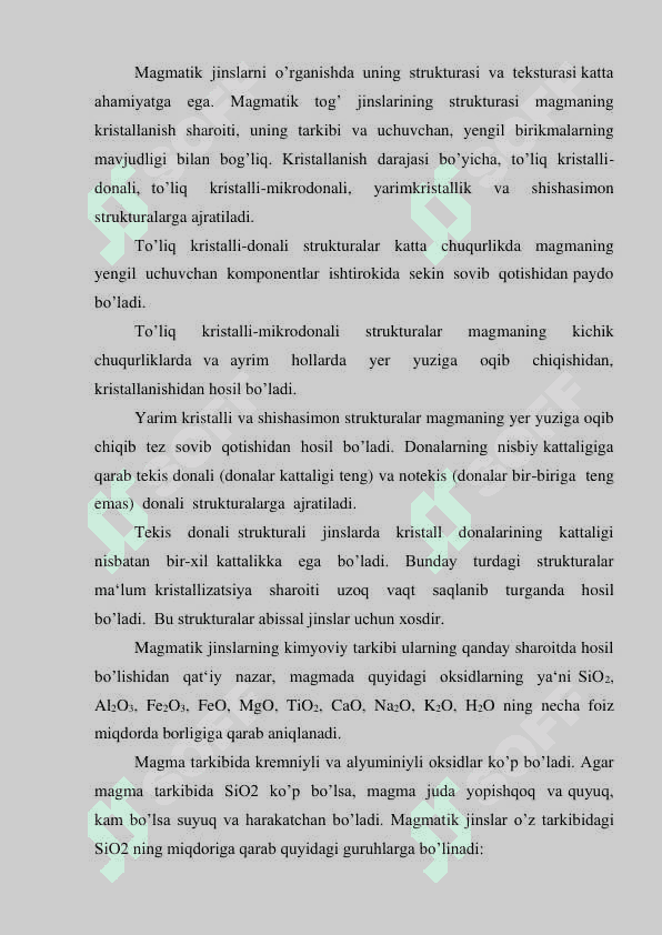 Tog' jinslari tasnifi 7