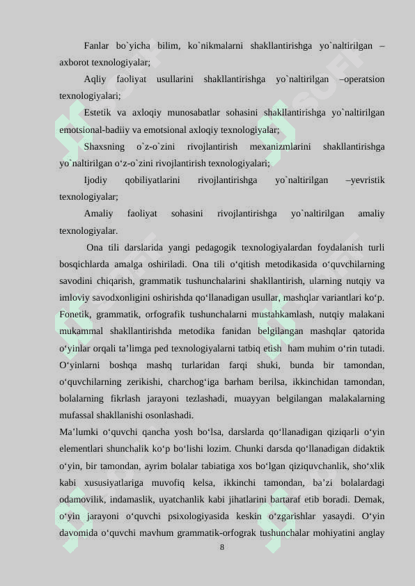 ONA TILI DARSLARIDA  INNOVATSION PEDAGOGIK TEXNOLOGIYALARlar. 8