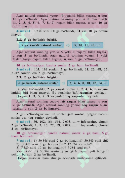 Umumiy oʻrta taʼlim maktablarining 6-sinflari uchun Matematika fanidan metodik tavsiya 6