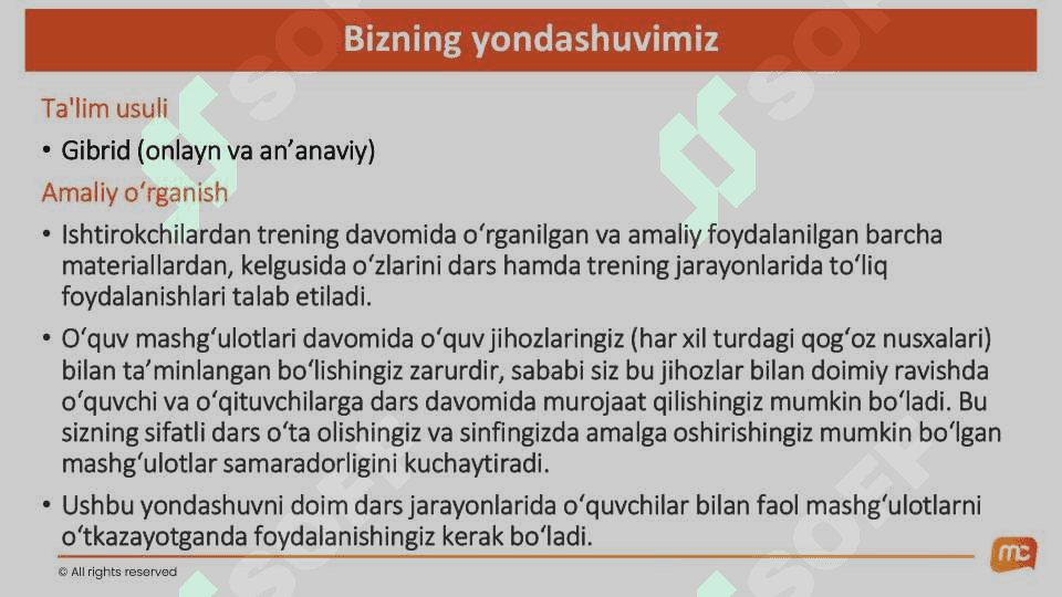 Matematika fani bo’yicha master-trenerlar uchun malak oshirish treningi 6