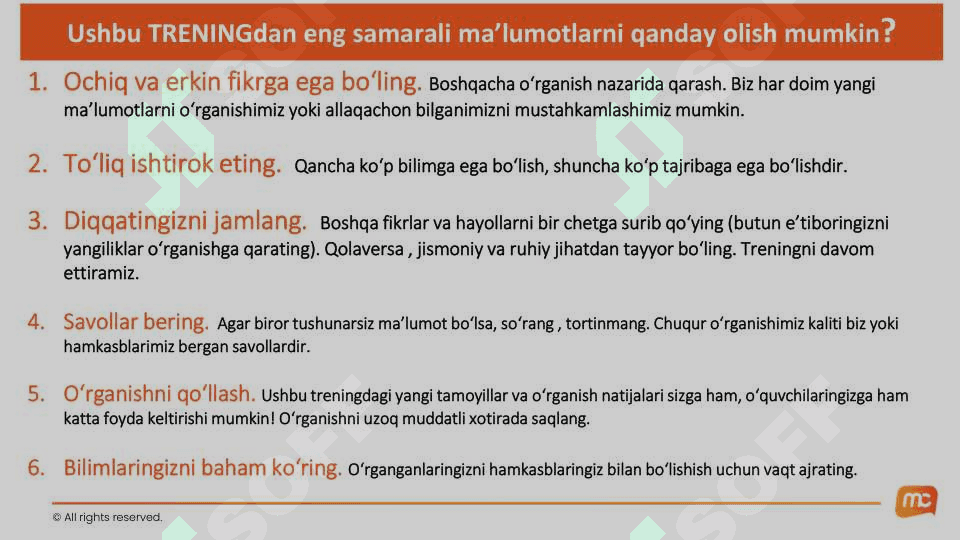 Matematika fani bo’yicha master-trenerlar uchun malak oshirish treningi 8