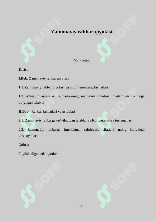 Zamonaviy rahbar qiyofasi 2