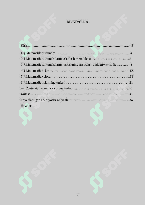MATEMATIK HUKM. MATEMATIK XULOSA. MATEMATIK HUKMNING TURLARI 2