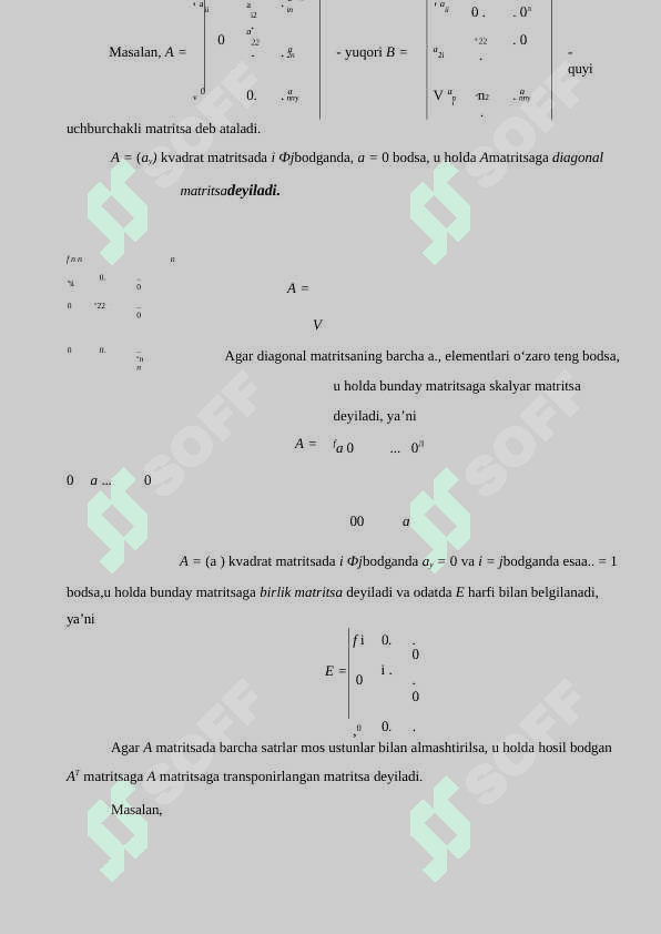 Teskari matrisalar. Matrisalarning teskarilanish shartlari 8