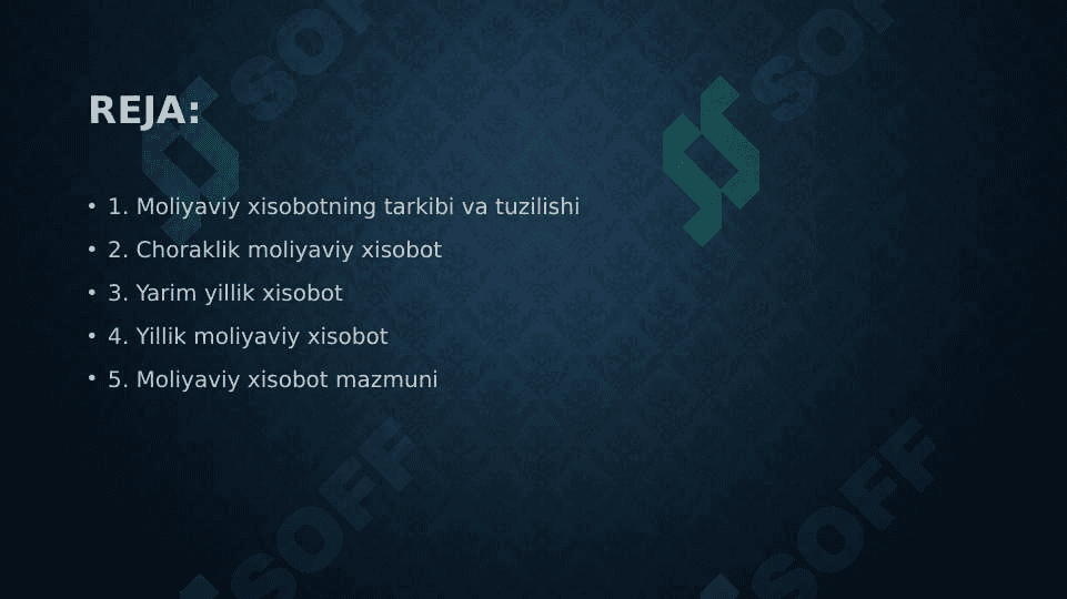 Chorak va yillik moliyaviy xisobot 2