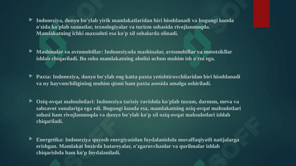 INDONEZIYA DAVLATNING IQSODIYOTI VA BOJXONA SIYOSATI 2