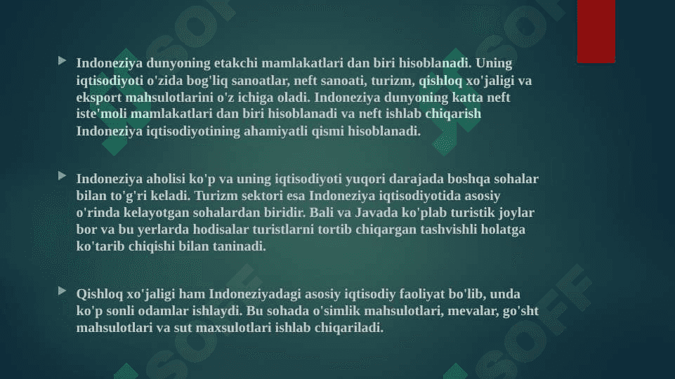 INDONEZIYA DAVLATNING IQSODIYOTI VA BOJXONA SIYOSATI 7