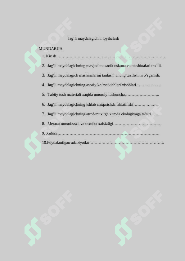 Jag’li maydalagichni loyihalash 2
