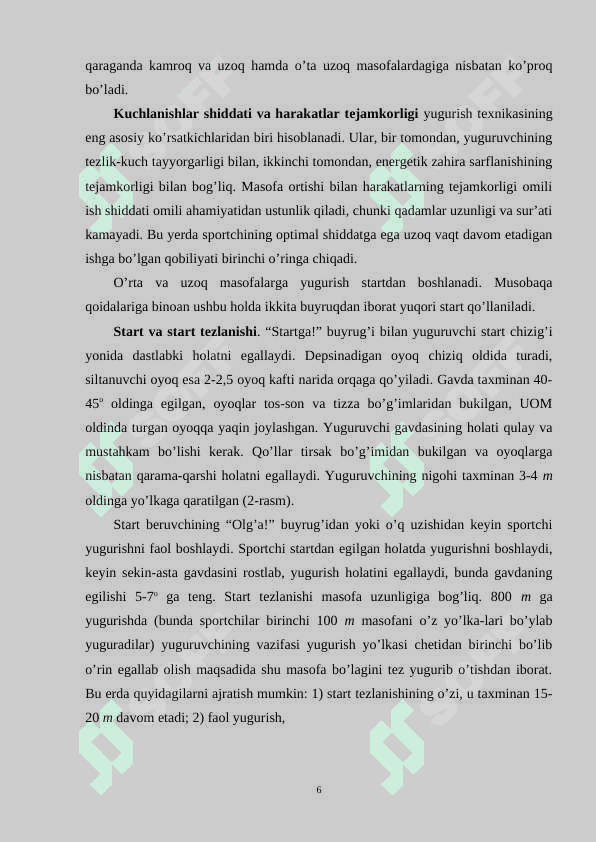 Uzoq masofalarga yugurish texnikasini takomillashtirish asoslari 6
