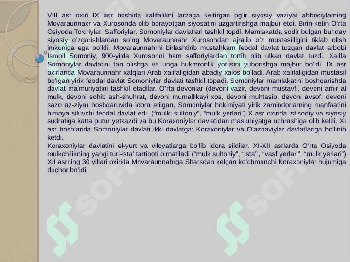 O’rta Osiyo xalqlari hayotida IX-XII asrlarda yuz bergan uygonish davri ajdodlarimizning jahon sivilizasiyasiga qo’shgan hissasi 2