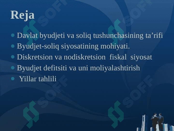 Soliq – byudjet siyosati 2