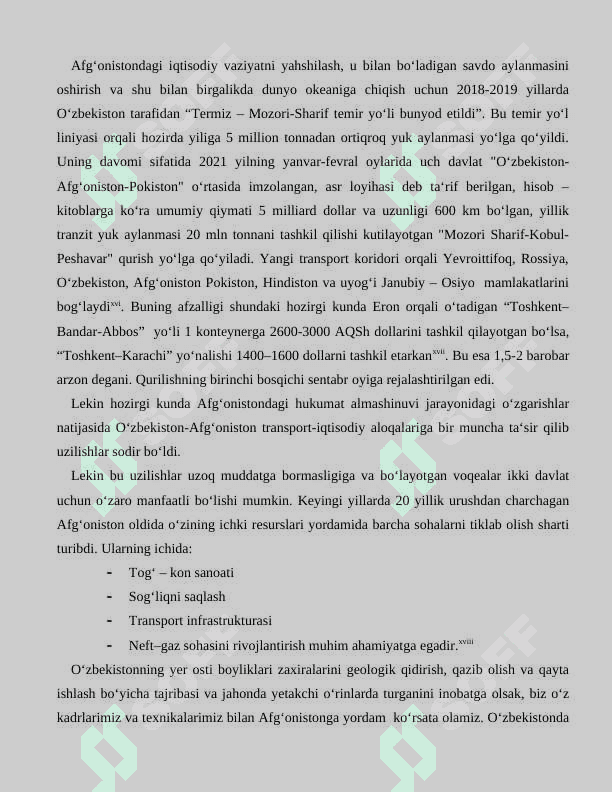 Maqola Afg'oniston va O'zbekiston 4