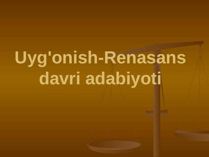 Uyg'onish-Renasans davri adabiyoti