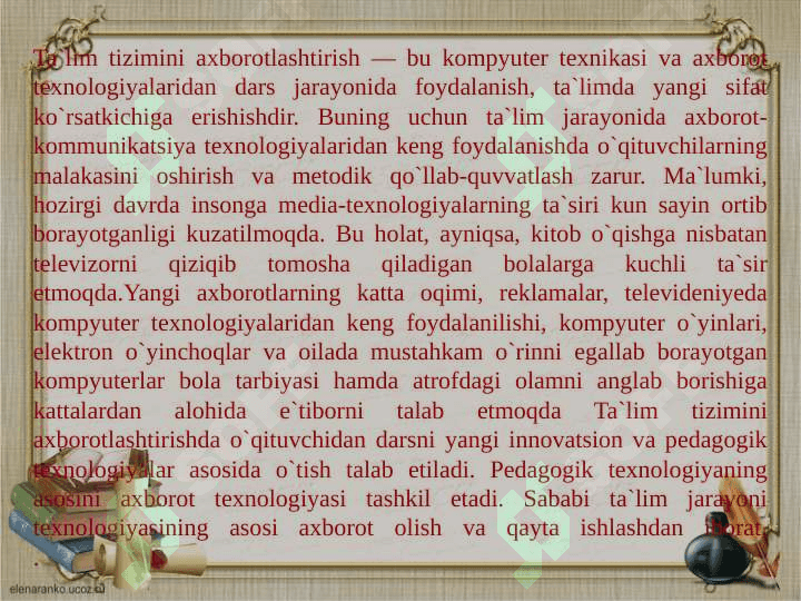 Kasb-hunar kollejlarida “Axborot xavfsizligi” mavzusini o`qitish metodikasini ishlab chiqish 6