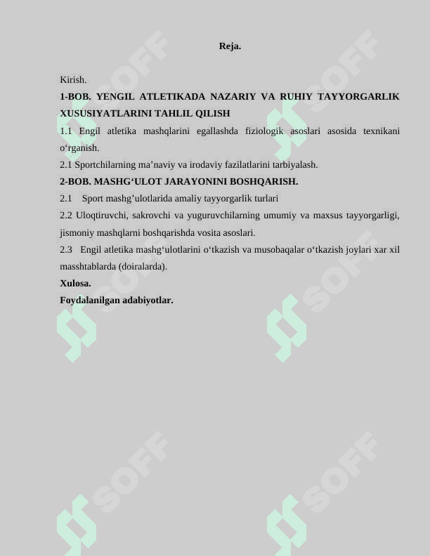 Yengil atletikada nazariy va ruhiy tayyorgarik xususiyatlari 2