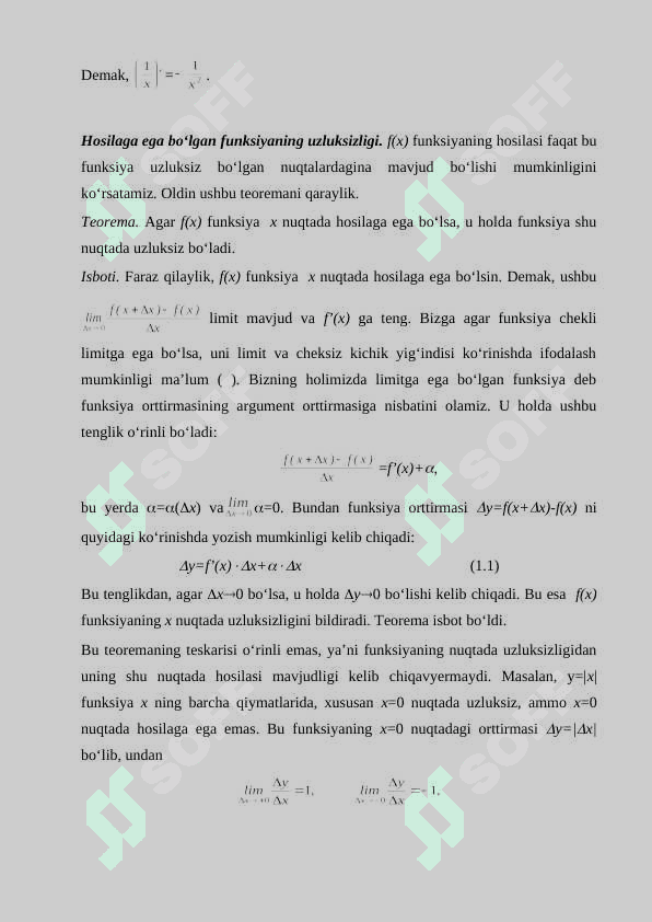 Hosila funksiyasini tekshirishga tatbiqi mavzularini oʻqitish metodikasi 8