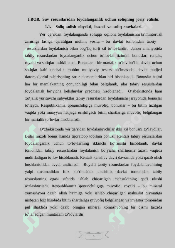 Suv  resurslaridan  foydalanganlik  uchun  soliqning  stavkalari 4