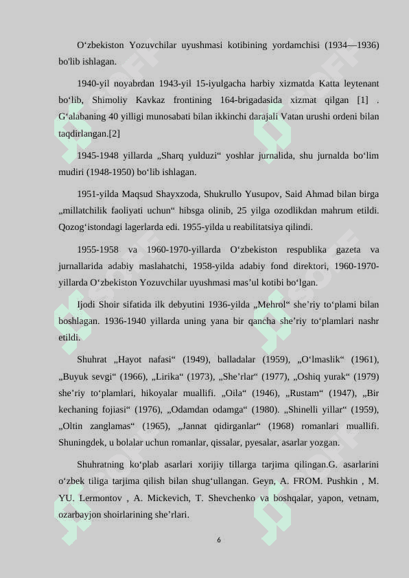SHUHRAT IJODI VA ADABIY TANQID 6