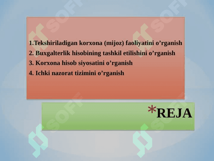 Ichki nazorat tizimini o'rganish 2