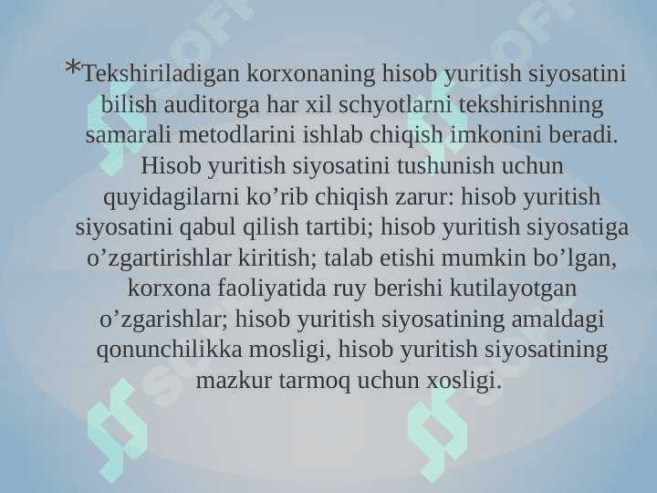Ichki nazorat tizimini o'rganish 4