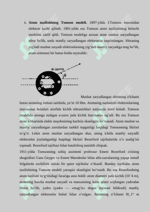 Atom tuzilishining modellari 3