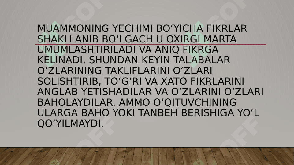 fikirlarni yaratish aqliy xujum metodi. 8