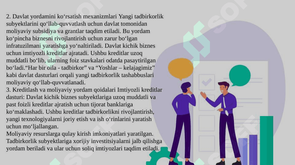 Oʻzbekistonda kichik biznes va xusisiy tadbirkorlikni qoʻllab-quvvatlanishi 7