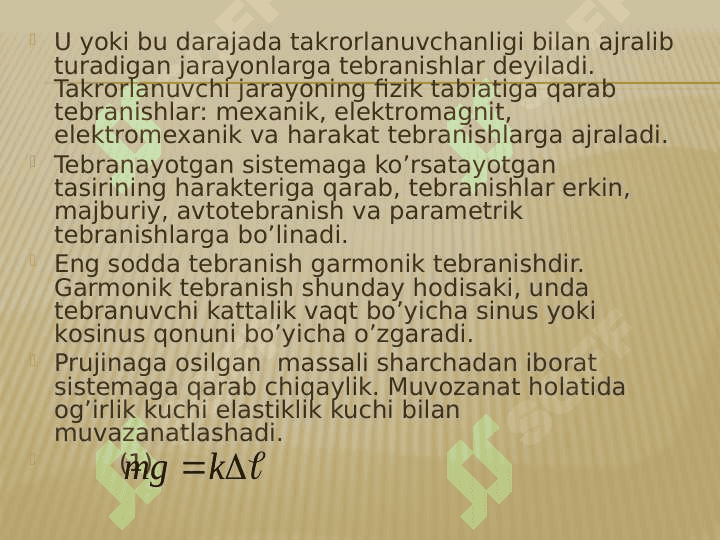 Fizik va matematik mayatniklar. 2