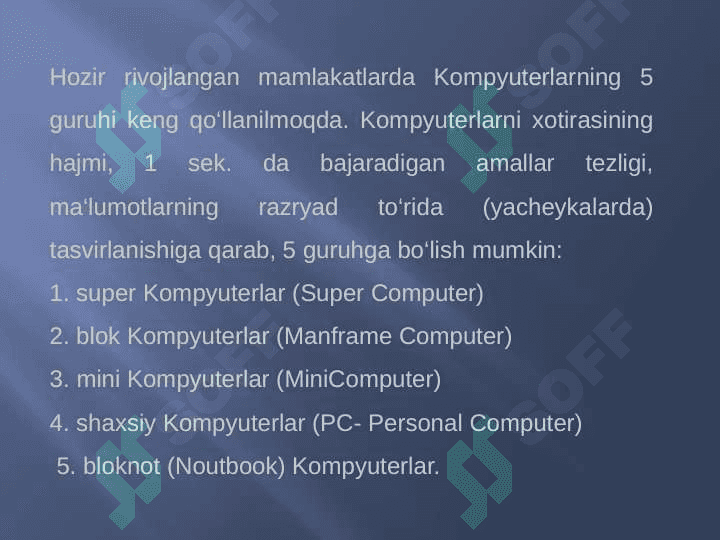 Kompyuterning texnik ta'minoti 5