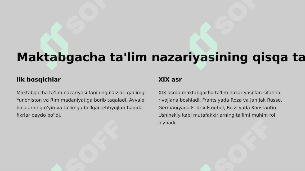 Maktabgacha ta'lim nazariyasining fan sifatida shakllanishini ob'yektiv shart-sharoitlari 3