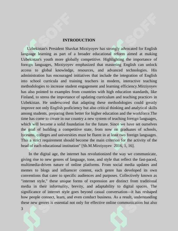 INTERNET STYLE AND ITS GENRES (COMPARATIVE ANALYSIS OF GENRES) 3