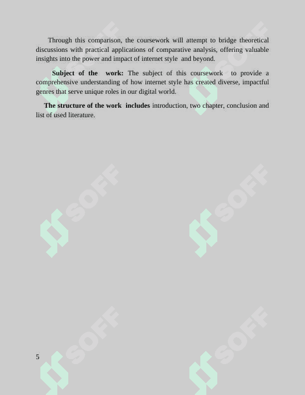 INTERNET STYLE AND ITS GENRES (COMPARATIVE ANALYSIS OF GENRES) 5