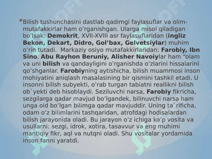 Bilish falsafasi (Gnoseologiya) 3