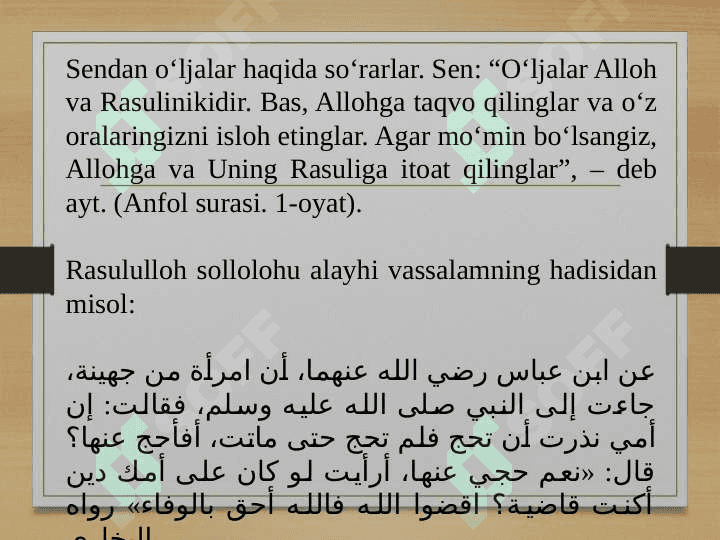 FATVO ASARLARNING  TURLARI 6