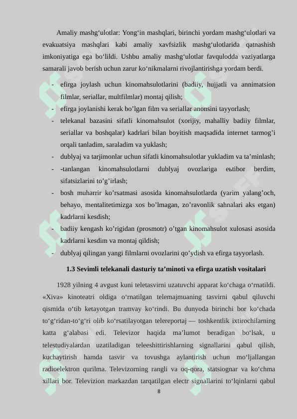 O‘quv amaliyoti hisoboti 1