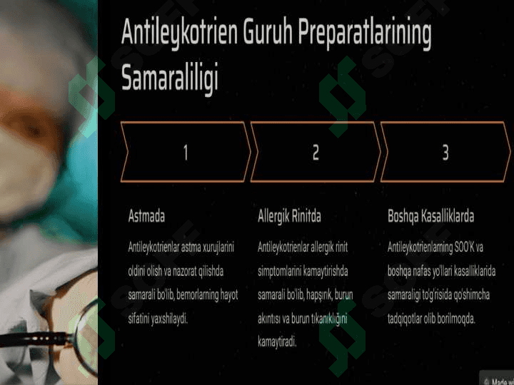Antileykotreyin guruhi preparatlarining klinik farmakalogiyasi 3