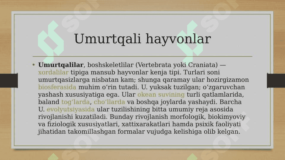 Umurtqali hayvonlarning ayirish organlarining tuzilishi va evolutsiyasi. 3
