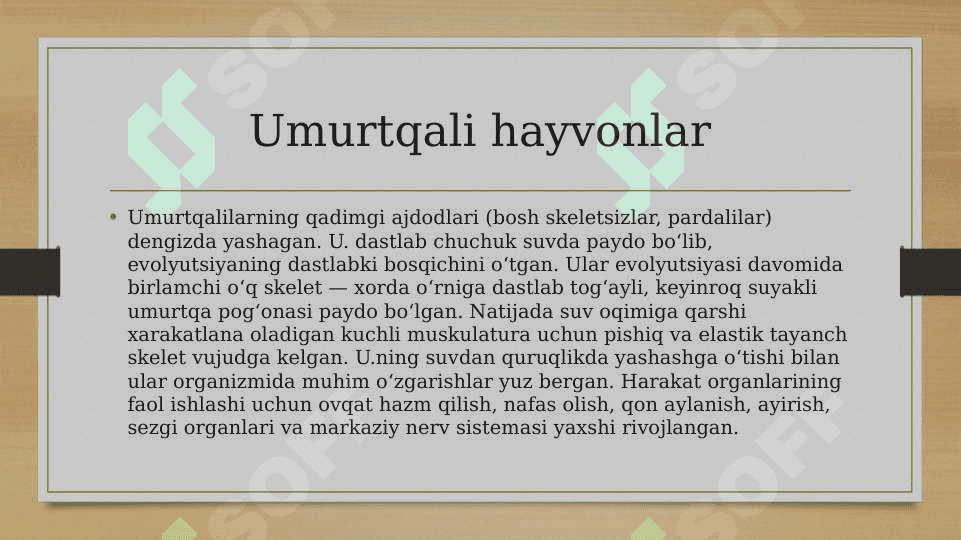 Umurtqali hayvonlarning ayirish organlarining tuzilishi va evolutsiyasi. 4