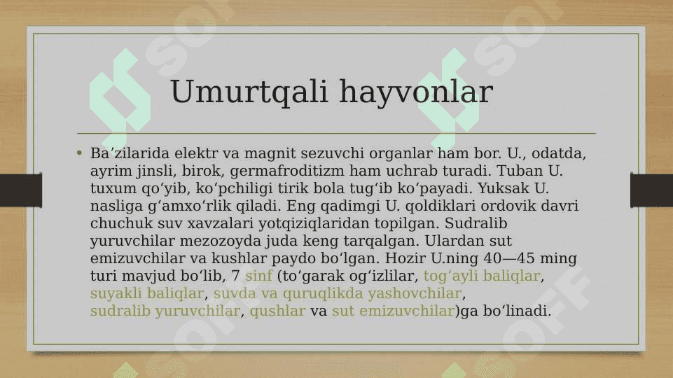 Umurtqali hayvonlarning ayirish organlarining tuzilishi va evolutsiyasi. 6