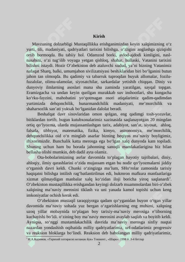 X – XII asrlarda eski o’zbek yozuvid yozilgan asarlarning tarixni o’rganishdagi ahamiyati 2