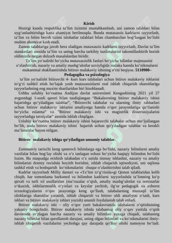 BITIRUV MALAKAVIY ISHLARINI  BAJARISH YUZASIDAN USLUBIY KO‘RSATMA 3