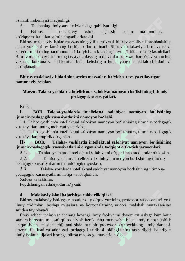 BITIRUV MALAKAVIY ISHLARINI  BAJARISH YUZASIDAN USLUBIY KO‘RSATMA 7