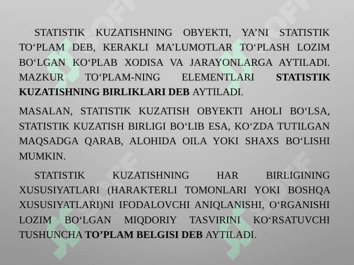 Statistik kuzatish to‘g‘risida umumiy tushuncha 3