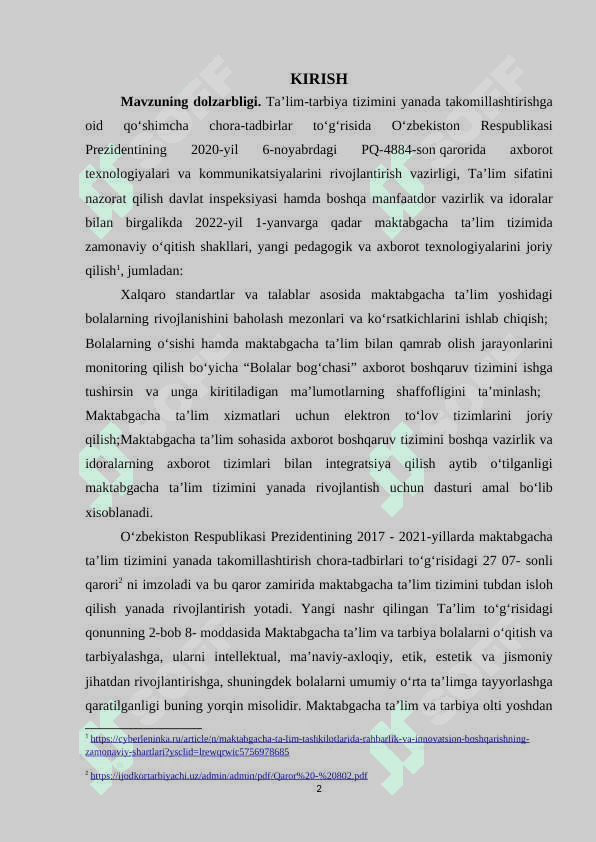 DAVLAT VA NODAVLAT MAKTABGACHA TA'LIM TASHKILOTLARINING O'ZIGA XOS XUSUSIYATLARI 2