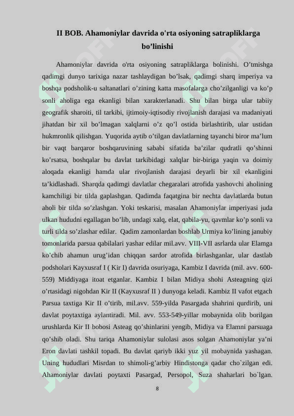 O‘rta Osiyo satrapliklarida boshqaruv tizimi 8