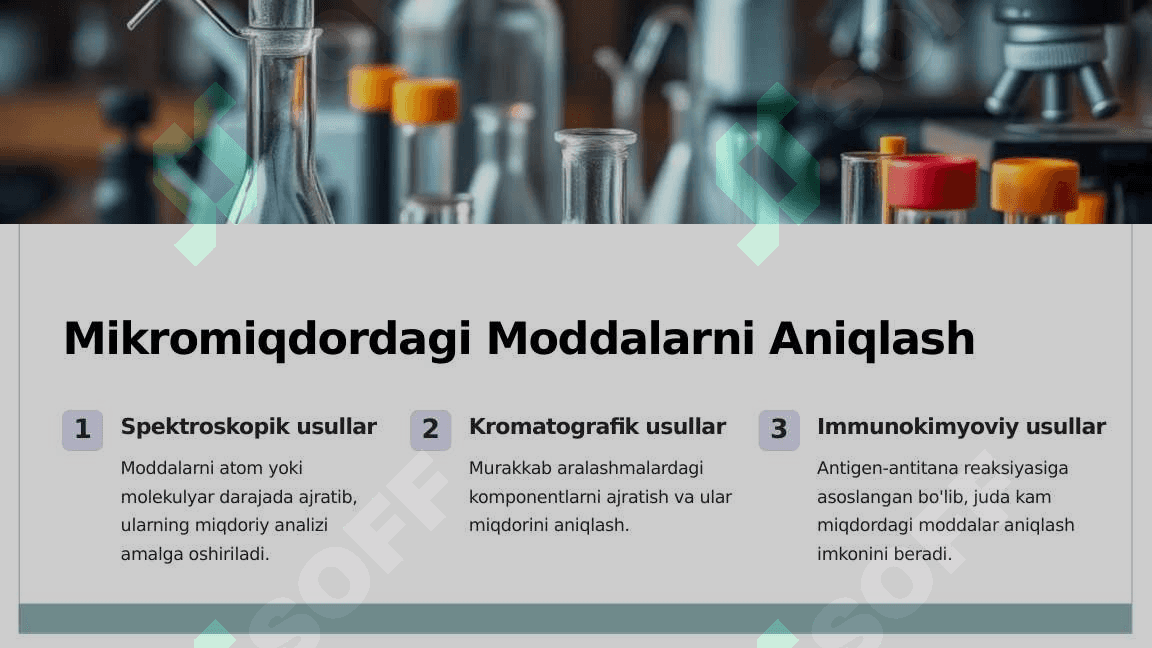Analitik kimyo vazifalari, metodlari. Sifat analizi, moxiyati, metodlari. Kationlar va anionlar analizining sistemalari 6