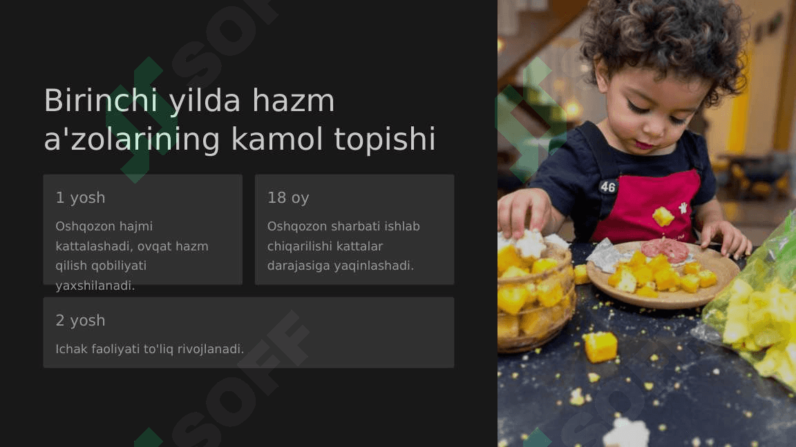 Hazm a'zolarining postnatal taraqqiyoti 6