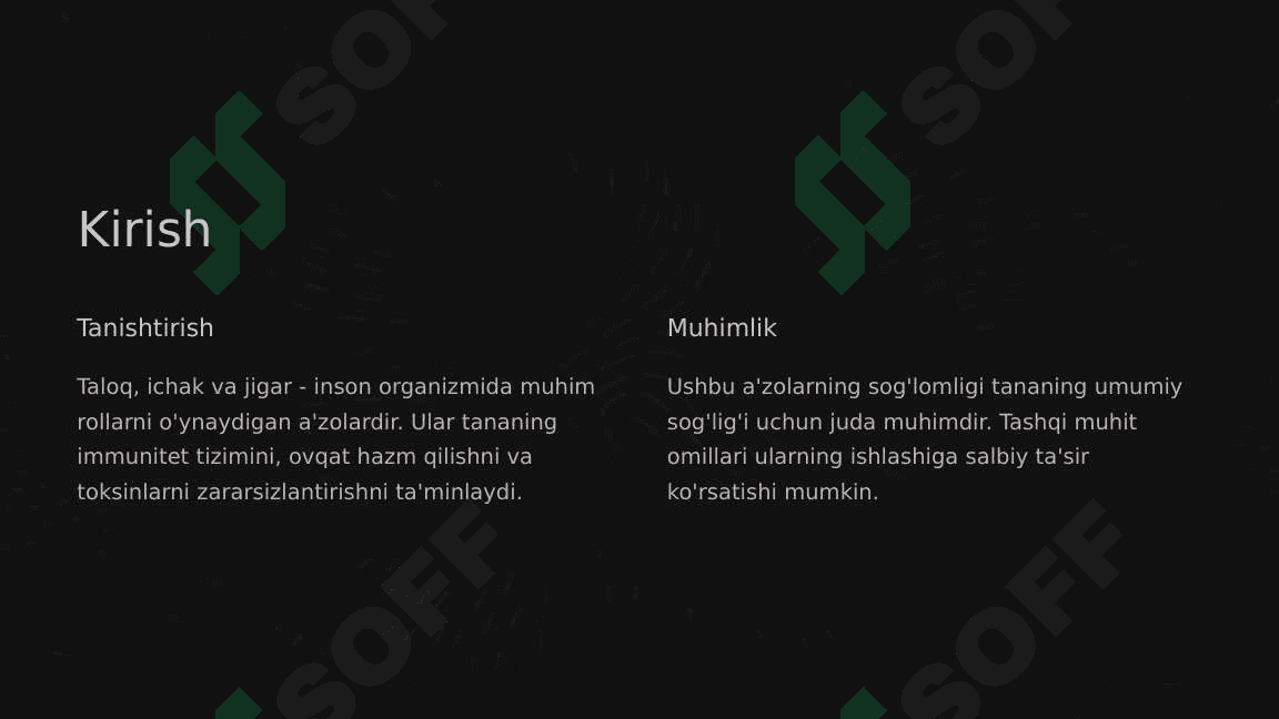 Taloq, ichak va jigar tashqi muhit omillarining ta'siri 3