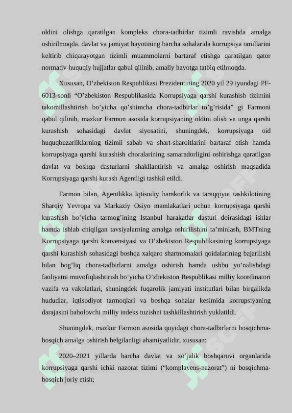O'zbekiston Respublikasida Korrupsiyaga qarshi kurash borasida amalga oshirilgan islohotlar 3